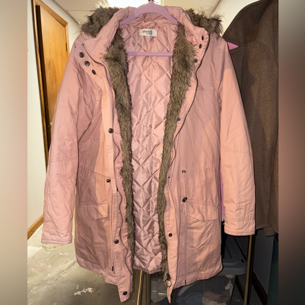 Women's Pink Parka Coat